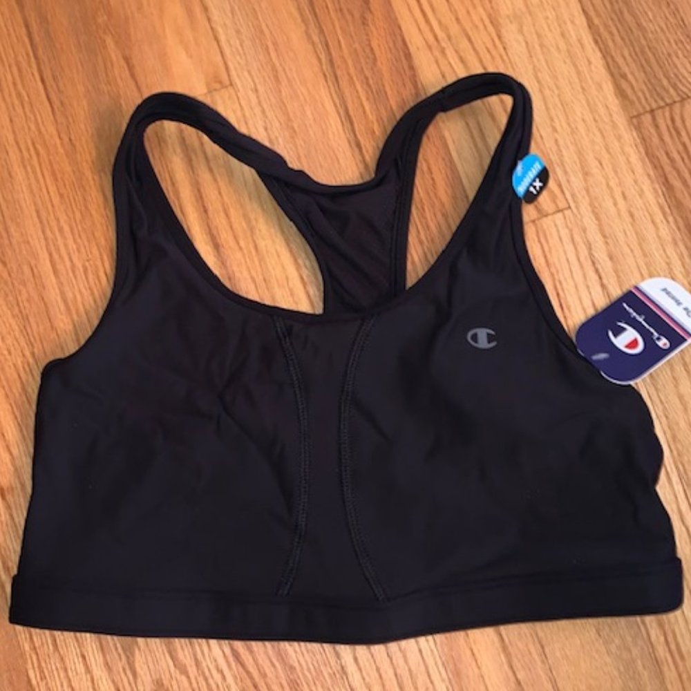NWT Champion black Plus Size The Vented sports bra